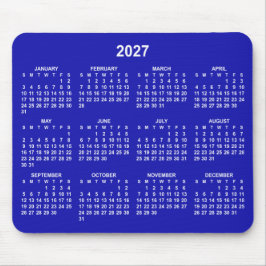 Konglig blå och vit 2027-kalender musmatta