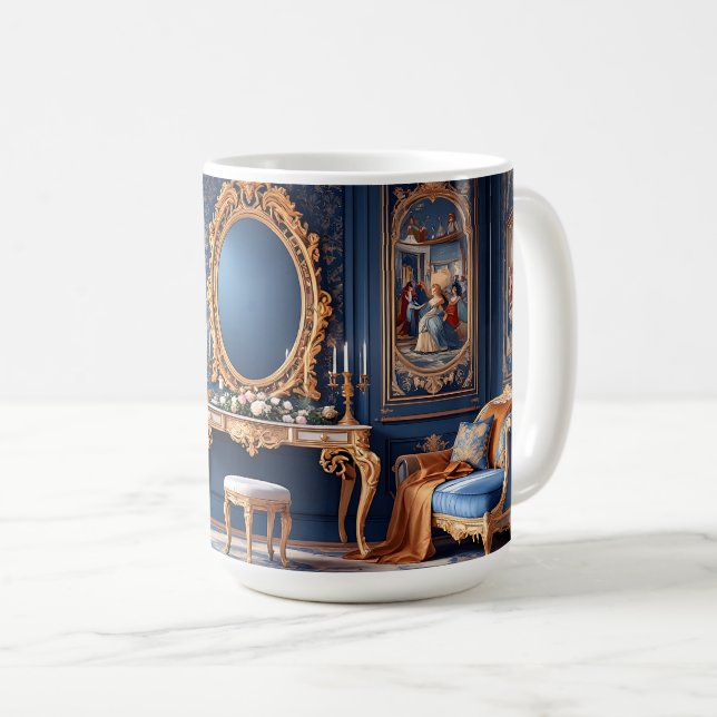 Konglig Blå Rokoko Kaffemugg (Framsida höger)