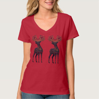 Konglig blomkosmisk hjort t shirt