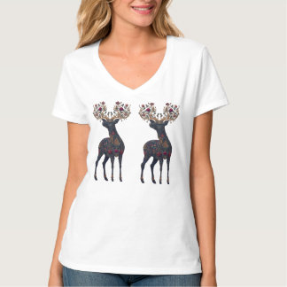 Konglig blomkosmisk hjort t shirt