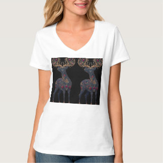 Konglig blomkosmisk hjort t shirt