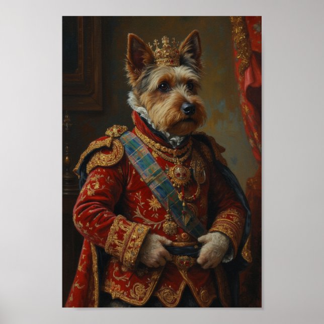 Konglig Dandie Dinmont Terrier Porträtt Poster (Framsidan)