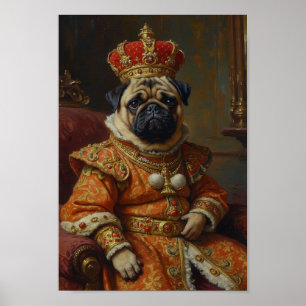 Konglig Mops Porträtt Poster