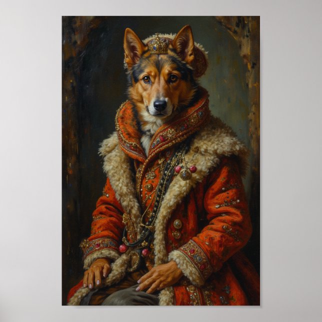 Konglig norsk Lundehund-porträtt Poster (Framsidan)