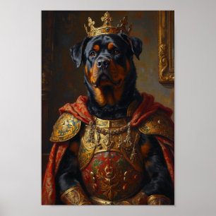 Konglig Rottweiler-porträtt Poster