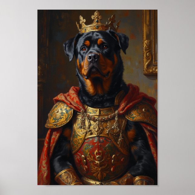 Konglig Rottweiler-porträtt Poster (Framsidan)