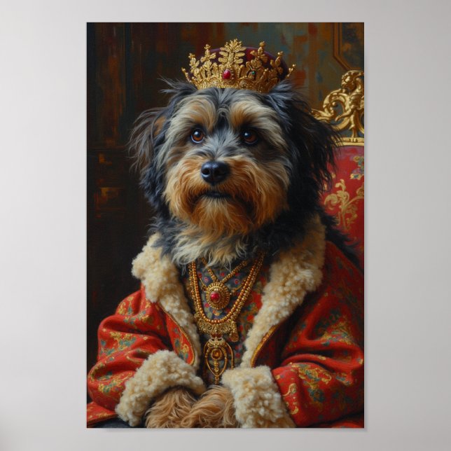 Konglig Tibetansk Terrier Porträtt Poster (Framsidan)