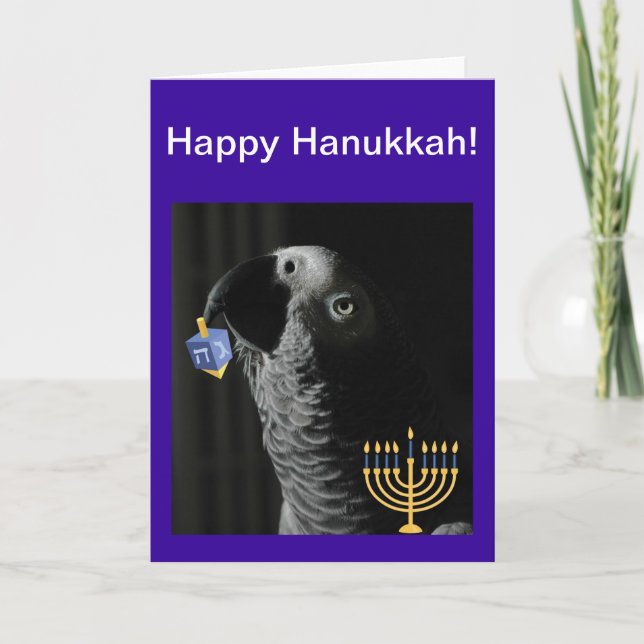 Kongo African Grått Hanukkah Helgkort (Framsida)