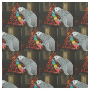 Kongo African Grått Parrot God jul Träd Tyg