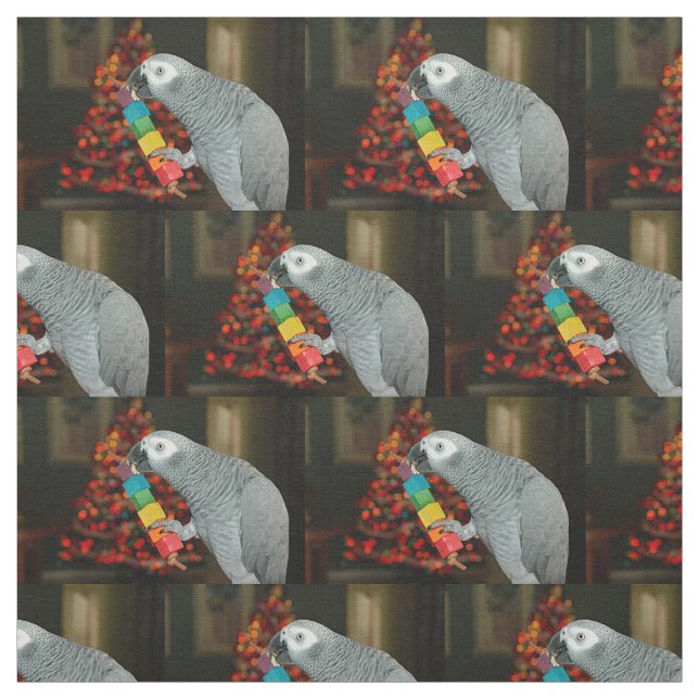 Kongo African Grått Parrot God jul Träd Tyg (Provkarta)