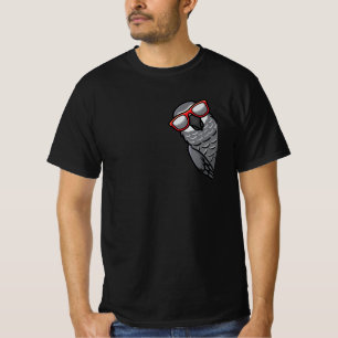 Kongo African Grått Parrot T Shirt