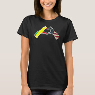 Kongo Amerikanska USA flagga USA Kongolese Heart 1 T Shirt