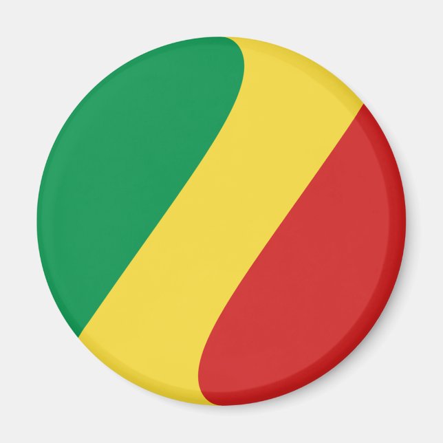 Kongo-Brazzaville Fisheye Flagga Magnet (Framsidan)