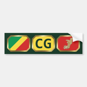 Kongo-Brazzaville-Flagga-kod, Bumper Sticker Bildekal