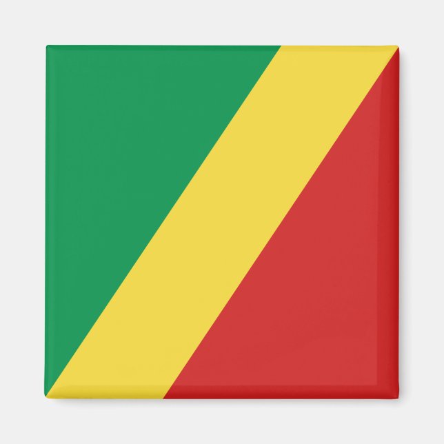 Kongo-Brazzaville Flagga Magnet (Framsidan)