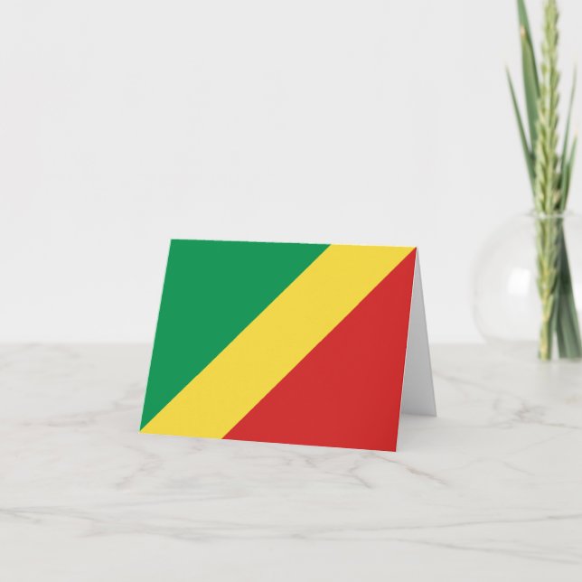 Kongo-Brazzaville-Flagga Notecard Kort (Framsida)