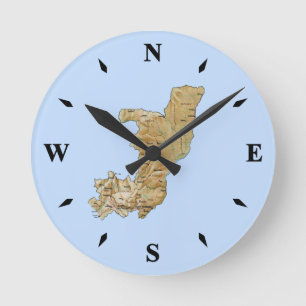 Kongo-Brazzaville Karta Clock Rund Klocka