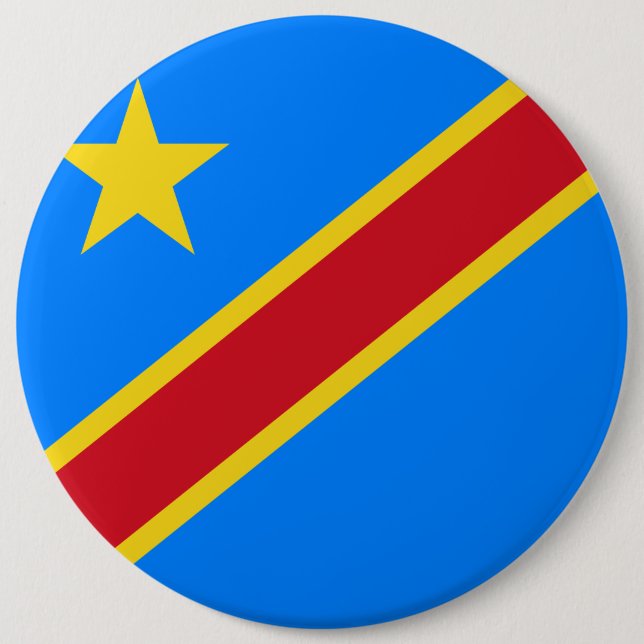 Kongo - Demokratiska republiken Kongo-Flagga Knapp (Framsida)