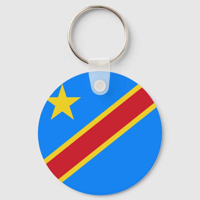 Kongo - Demokratiska republiken Kongo-Flagga Nyckelring (Framsida)