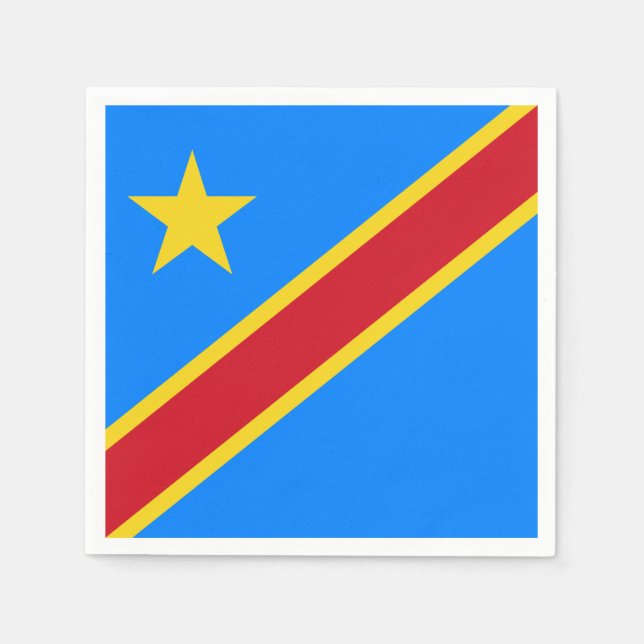 Kongo - Demokratiska republiken Kongo-Flagga Pappersservett (Framsidan)