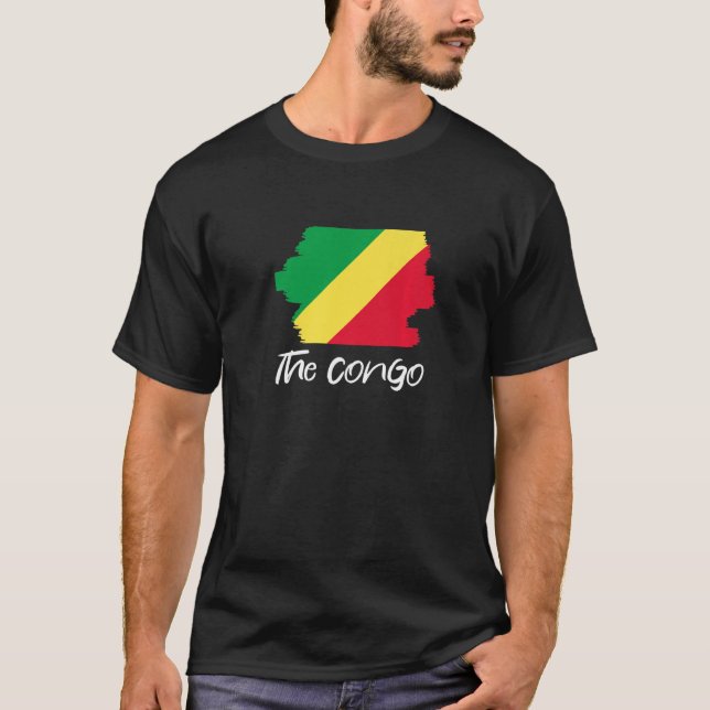 Kongo-Flagga 1 T Shirt (Framsida)
