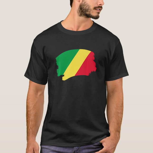 Kongo-Flagga 2 T Shirt (Framsida)