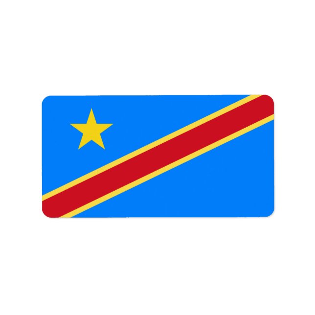 Kongo flagga adressetikett (Framsidan)