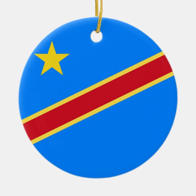 Kongo flagga julgransprydnad keramik (Framsidan)