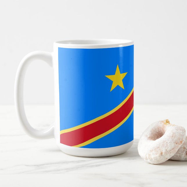 Kongo flagga kaffemugg (Med munk)