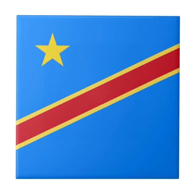 Kongo flagga kakelplatta (Framsidan)