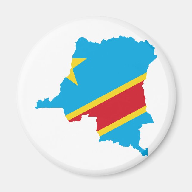 Kongo Flagga karta CD Magnet (Framsidan)