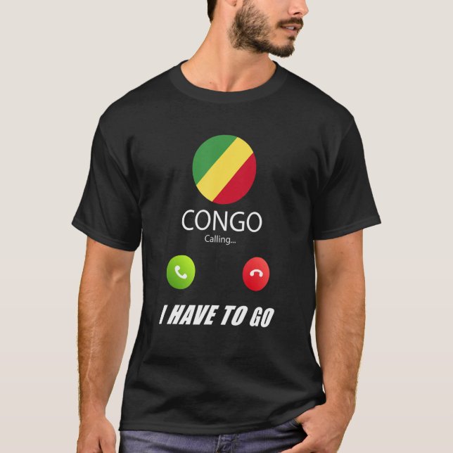 Kongo-Flagga-Kongo ropar T Shirt (Framsida)