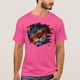 Kongo Flagga och Lejona afrikanska Bild - kongoles T Shirt