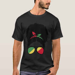 Kongo Flagga Proud Congolese Afro Hair Congo Roots T Shirt