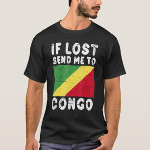 Kongo Flagga Souvenir Om borttappad skickar mig ti T Shirt