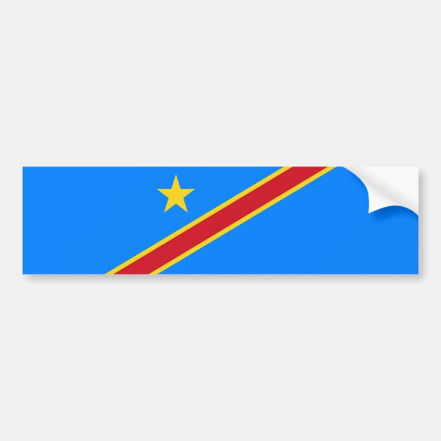 Kongo Kinshasa Flagga Bildekal (Framsidan)