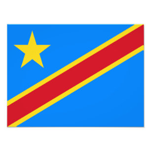 Kongo Kinshasa Flagga Fototryck