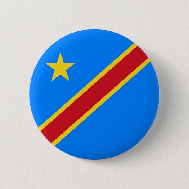 Kongo Kinshasa Flagga Knapp (Framsida)