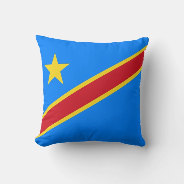 Kongo Kinshasa Flagga Kudde (Framsida)