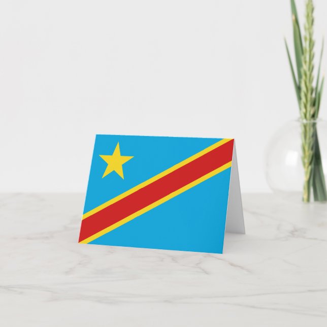 Kongo-Kinshasa-Flagga Notecard Kort (Framsida)