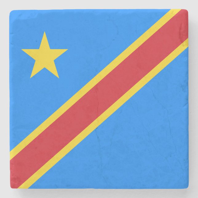 Kongo Kinshasa Flagga Stenunderlägg (Framsidan)