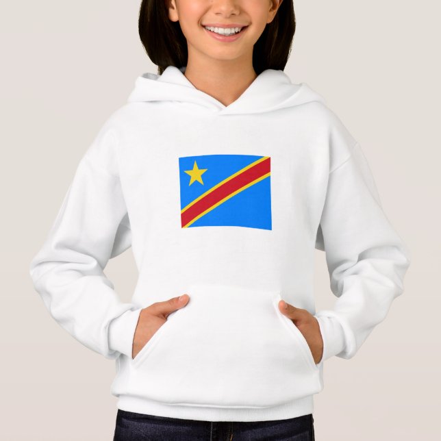 Kongo Kinshasa Flagga T Shirt (Framsida)