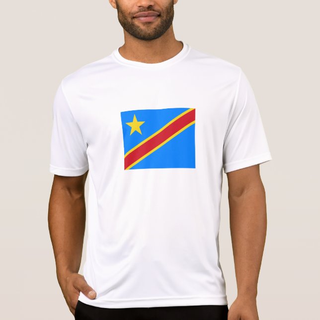 Kongo Kinshasa Flagga T Shirt (Framsida)