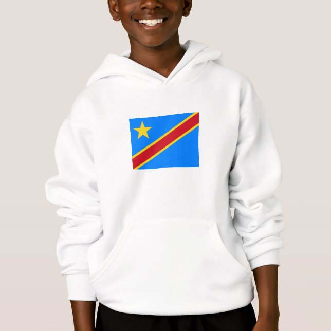 Kongo Kinshasa Flagga T Shirt (Framsida)
