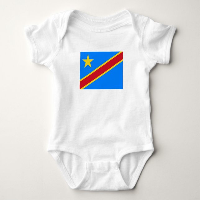 Kongo Kinshasa Flagga T Shirt (Framsida)
