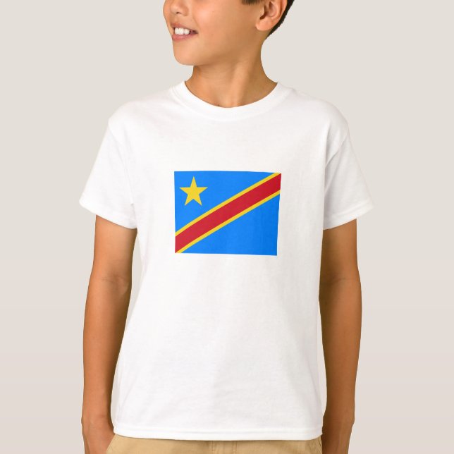 Kongo Kinshasa Flagga T Shirt (Framsida)