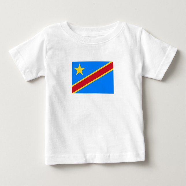 Kongo Kinshasa Flagga T Shirt (Framsida)