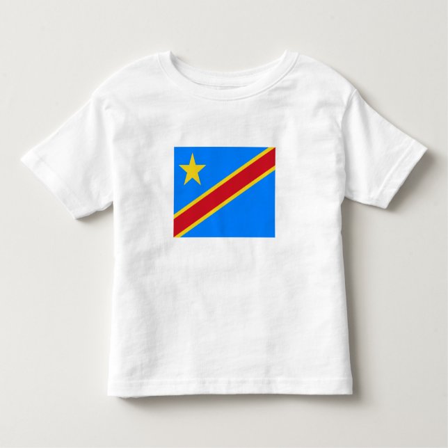 Kongo Kinshasa Flagga T Shirt (Framsida)