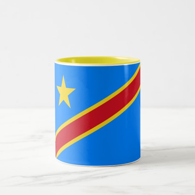 Kongo Kinshasa Flagga Två-Tonad Mugg (Center)