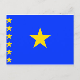Kongo Kinshasa Flagga Vykort